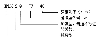 HBLX2QJ3-40-380伏單相并聯(lián)恒功率電伴熱帶型號(hào)說(shuō)明