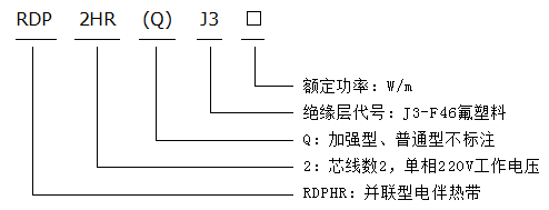 RDP2-J30-220V/380V恒功率電伴熱帶型號(hào)說(shuō)明